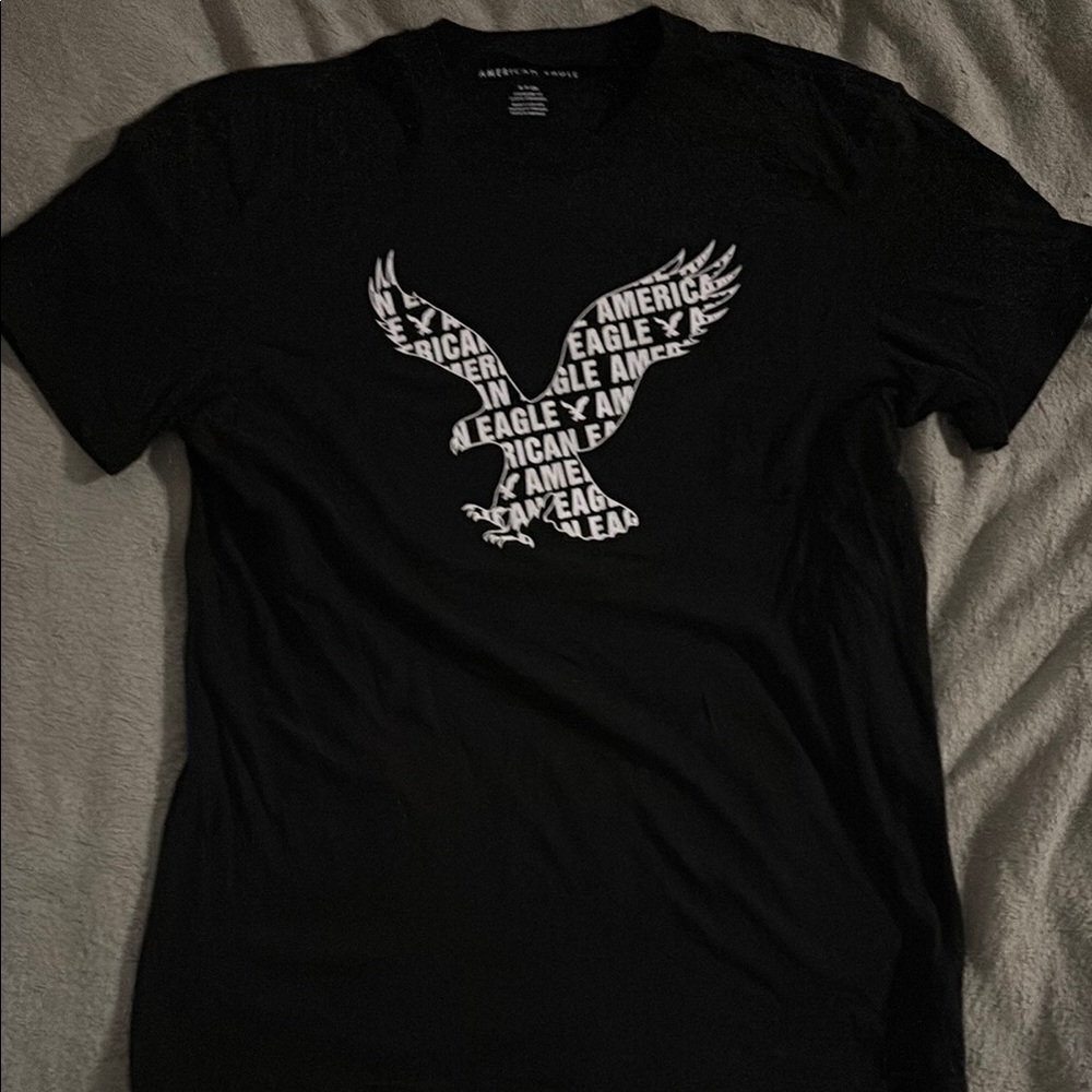 American Eagle Outfitters Black Tee with White Logo
